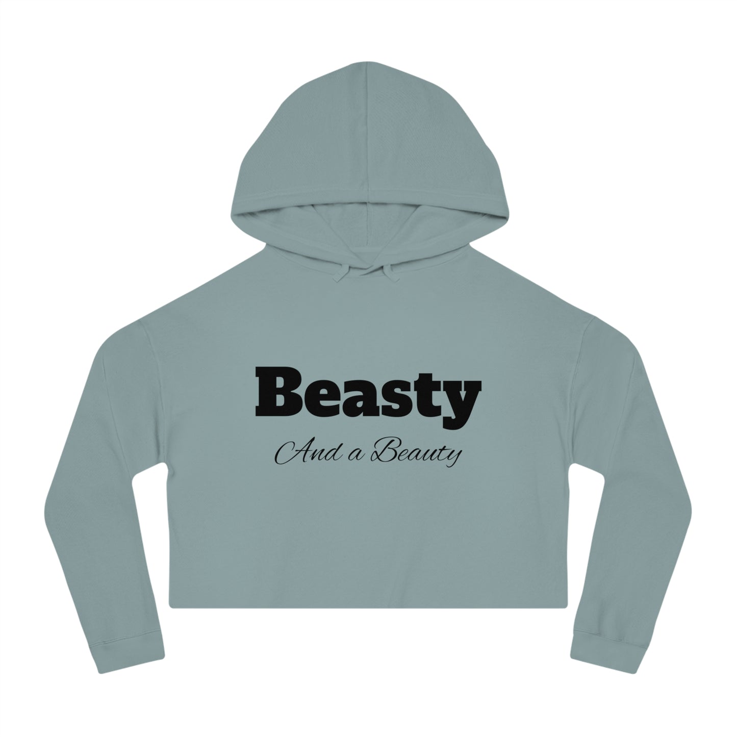 Beasty and a Beauty - Women’s Cropped Hooded Sweatshirt 100% cotton