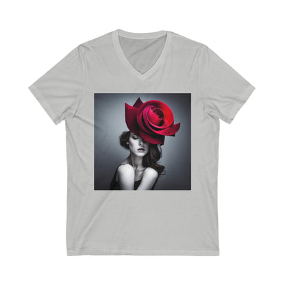 V-Neck Tee - Red rose/sassy yet classy