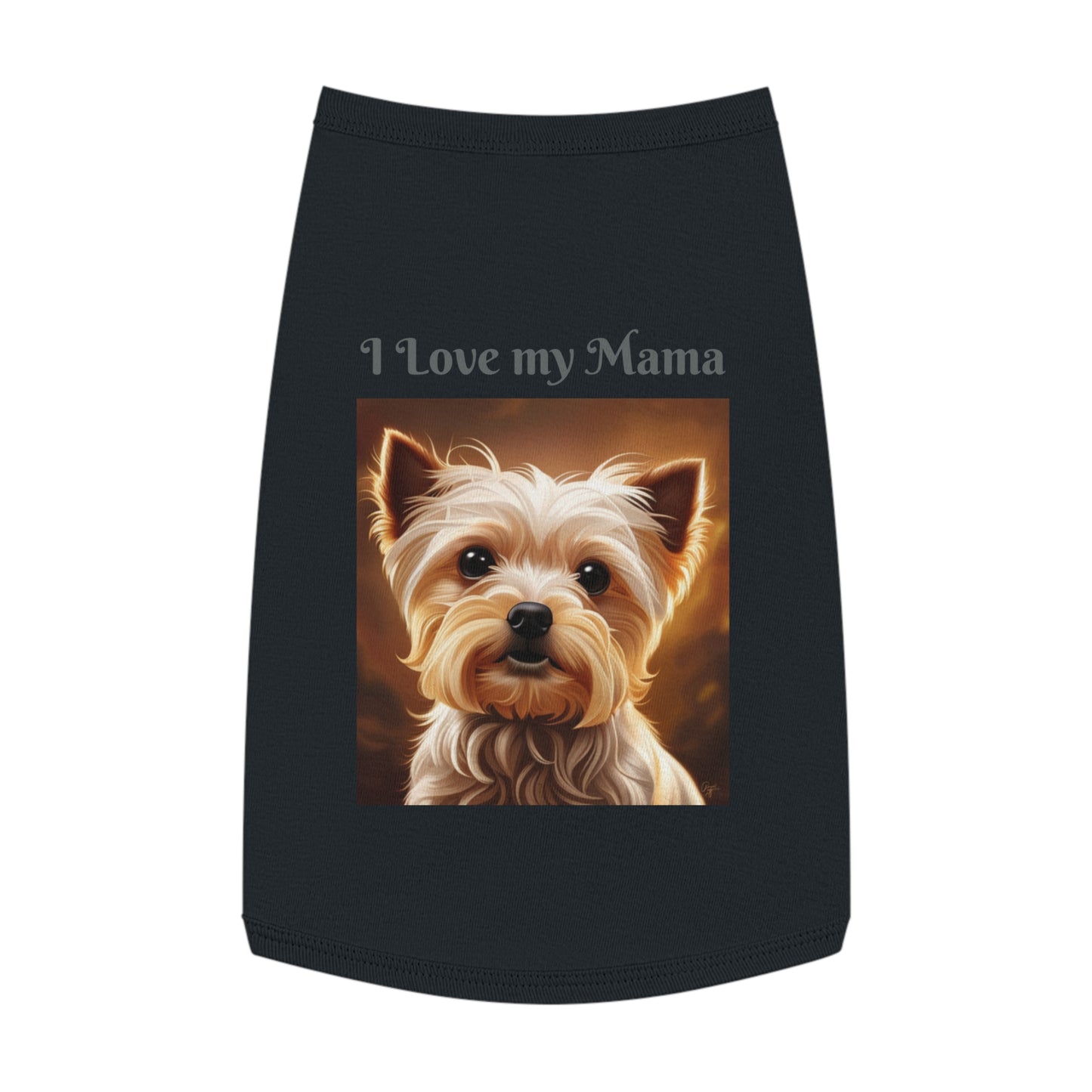 Yorkie T-Shirt - I Love my Mama - 100% cotton