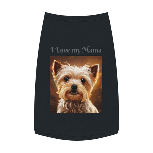 Yorkie T-Shirt - I Love my Mama - 100% cotton