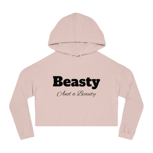 Beasty and a Beauty - Women’s Cropped Hooded Sweatshirt 100% cotton