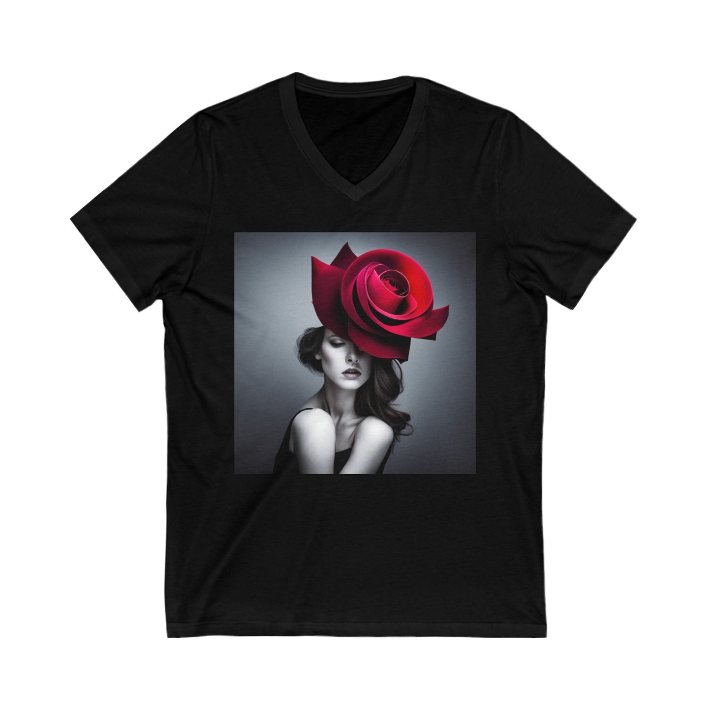 V-Neck Tee - Red rose/sassy yet classy