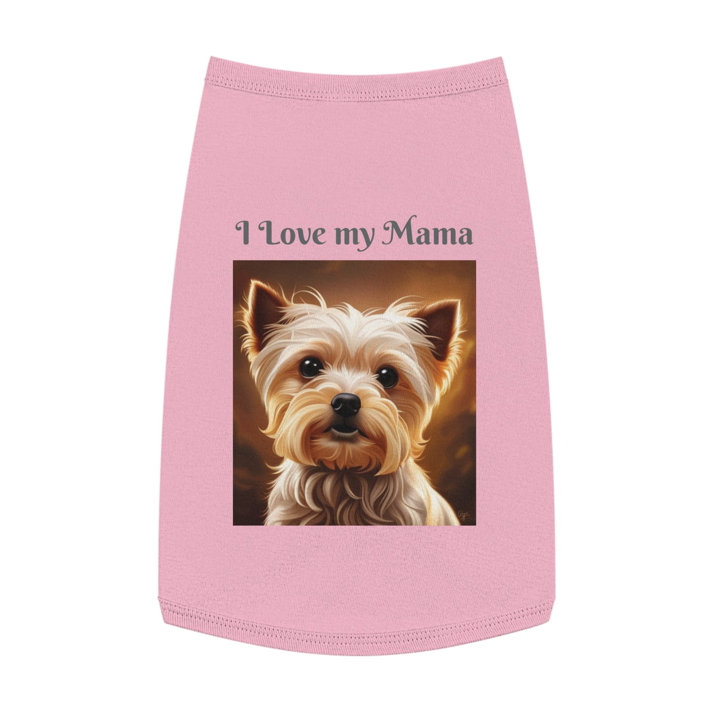 Yorkie T-Shirt - I Love my Mama - 100% cotton