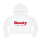 Beasty and a Beauty - Women’s Cropped Hooded Sweatshirt 100% cotton - Red text