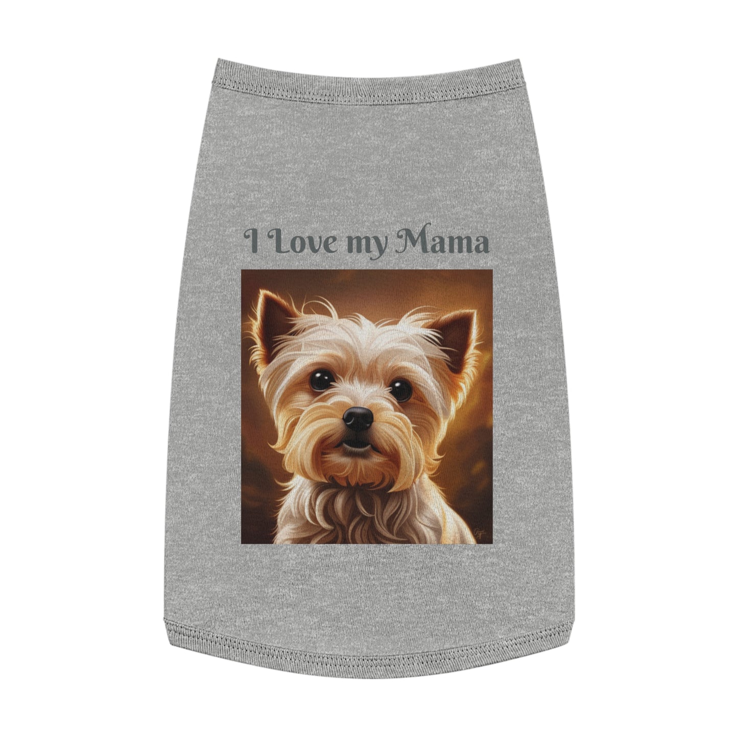 Yorkie T-Shirt - I Love my Mama - 100% cotton